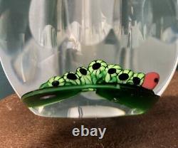 Collectable Perthshire 1984 Caterpillar On A Leaf Paperweight Limited Edition