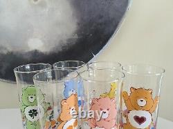 Complete Set of 6, Care Bear Drinking Glasses, Limited Edition, Libbey Pizza Hut