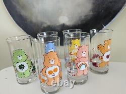 Complete Set of 6, Care Bear Drinking Glasses, Limited Edition, Libbey Pizza Hut