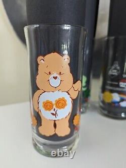 Complete Set of 6, Care Bear Drinking Glasses, Limited Edition, Libbey Pizza Hut