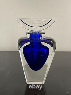 Correia Signed Clear & Blue 2003 Art Glass Limited Edition Perfume Bottle 44/500