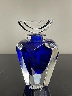 Correia Signed Clear & Blue 2003 Art Glass Limited Edition Perfume Bottle 44/500