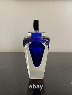 Correia Signed Clear & Blue 2003 Art Glass Limited Edition Perfume Bottle 44/500