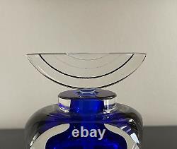 Correia Signed Clear & Blue 2003 Art Glass Limited Edition Perfume Bottle 44/500