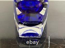 Correia Signed Clear & Blue 2003 Art Glass Limited Edition Perfume Bottle 44/500