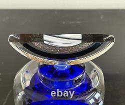 Correia Signed Clear & Blue 2003 Art Glass Limited Edition Perfume Bottle 44/500