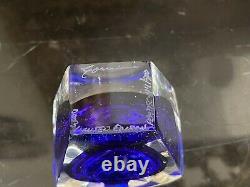 Correia Signed Clear & Blue 2003 Art Glass Limited Edition Perfume Bottle 44/500