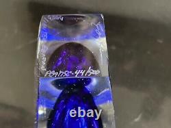 Correia Signed Clear & Blue 2003 Art Glass Limited Edition Perfume Bottle 44/500