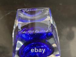 Correia Signed Clear & Blue 2003 Art Glass Limited Edition Perfume Bottle 44/500