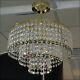 Crystal Chandelier Ceiling Light Fitting Lamp Gold Brass Mo30/vitrail Medium
