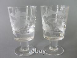 Denis Mann Caithness Glasses Ltd Ed Goblet Cock & Hen Salmon Etched Engraving