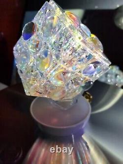 Dichroic Crystal Optic Art Glass Storms Paperweight Autism Chakras Rubiks Cube