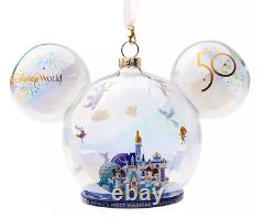 Disney 50th Anniversary Glass Bauble 2021 Christmas Ornament In Hand