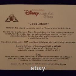 Disney Pinocchio Fine Art Glass Statue GOOD ADVICE by Toby Bluth Limited Edition