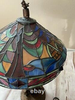 Disney Snow White 7 Dwarfs Stained Glass Lamp Ltd Ed. Works Jody Daily