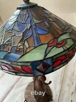 Disney Snow White 7 Dwarfs Stained Glass Lamp Ltd Ed. Works Jody Daily