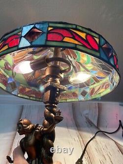 Disney Snow White 7 Dwarfs Stained Glass Lamp Ltd Ed. Works Jody Daily