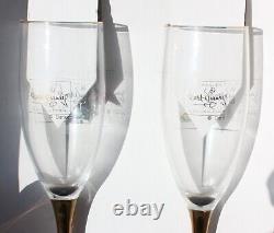 Disney limited edition Mickey Minnie champagne flutes wine glasses gold stem