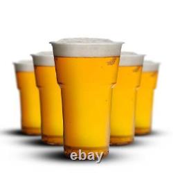 Disposable Beer Glasses Pint & Half Pint Clear Plastic Drinking Cups for Parties