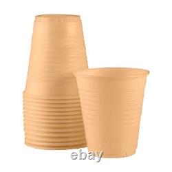 Disposable Water Vending Cups Light Brown Plastic Glasses for Party Wedding 7oz