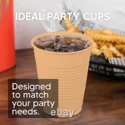 Disposable Water Vending Cups Light Brown Plastic Glasses for Party Wedding 7oz