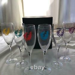 Dom Perignon Champagne Glasses Andy Warhol Limited Edition 6 units set Japan