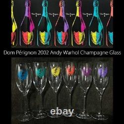Dom Perignon Champagne Glasses Andy Warhol Limited Edition Set of 6 withBox Unused