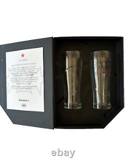 Eric Haze X Limited Edition 2011 Heineken Pint Glass Set of 2