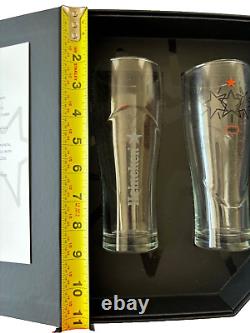 Eric Haze X Limited Edition 2011 Heineken Pint Glass Set of 2