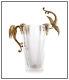 Erte Rare Baccarat Crystal Vase Grapes Signed Bronze Art Deco Large Birds Glass