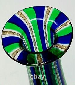 Exquisite Italian AVENTURINE Murano Venetian Glass Decanter 24K GOLD, BLUE GREEN