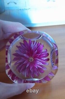 Extremely Rare Limited Edition PERTHSHIRE-PINK DAHLIA-1972 Paperweight-No 40/200