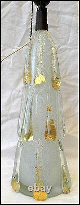 Extremely Rare Murano Barovier Pulegoso Glass Golden Drops Lamp 1950