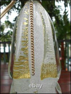 Extremely Rare Murano Barovier Pulegoso Glass Golden Drops Lamp 1950