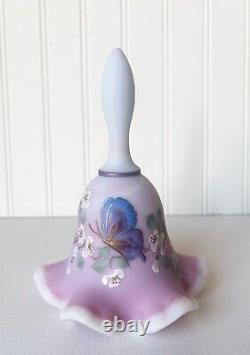 FENTON BURMESE GLASS BELL Signed Sue Jackson BUTTERFLY Limited Edition 1784/2500