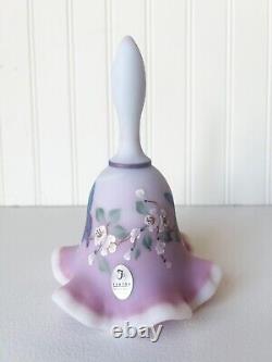 FENTON BURMESE GLASS BELL Signed Sue Jackson BUTTERFLY Limited Edition 1784/2500