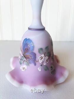 FENTON BURMESE GLASS BELL Signed Sue Jackson BUTTERFLY Limited Edition 1784/2500