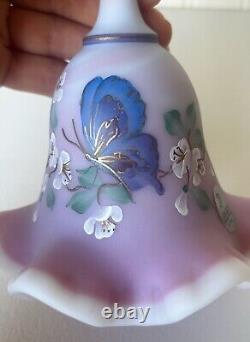 FENTON BURMESE GLASS BELL Signed Sue Jackson BUTTERFLY Limited Edition 1784/2500