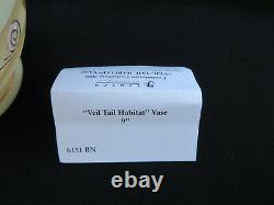 FENTON BURMESE VASE VEIL TALE Fish 2001 Connoisseur Collection Ltd Ed withLabel