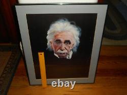 FRANK SZASZ Painting Limited Edition ALBERT EINSTEIN Print Glass Framed Signed