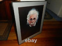 FRANK SZASZ Painting Limited Edition ALBERT EINSTEIN Print Glass Framed Signed