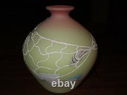 Fenton Art Glass Burmese Sea Life Vase Limited Edition, 1985