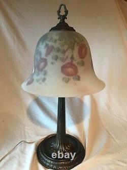 Fenton Art Glass Connoisseur Collection 1994 Reverse Painted Hummingbird Lamp