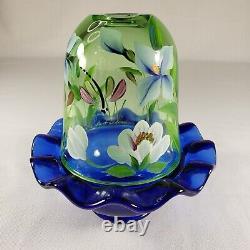 Fenton Art Glass Fairy Lamp Handpainted Limited Edition K. A. Barley & A. Deem