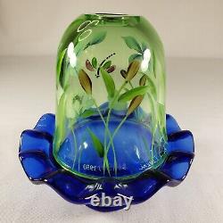 Fenton Art Glass Fairy Lamp Handpainted Limited Edition K. A. Barley & A. Deem