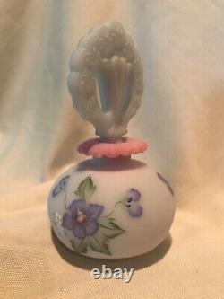 Fenton Art Glass Limited Edition Hibiscus on Blue Burmese 2000 Perfume