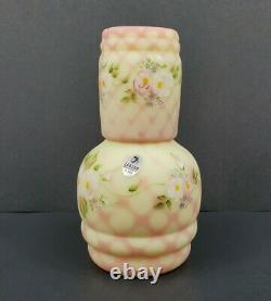 Fenton Burmese Art Glass Tumble Up Handpainted P. Lane Limited Ed Circle of Love