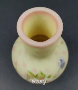 Fenton Burmese Art Glass Tumble Up Handpainted P. Lane Limited Ed Circle of Love