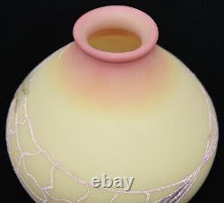 Fenton Burmese Hand Painted Limited Edition #8808 5B Off Hand Shell Vase Signed