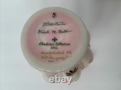 Fenton Charleton Collection Rosalene Vase 2002 Signed Bill & Frank M. Fenton